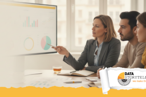 Professionista che analizza dati statistici su schermo con grafici divergenti, concetto di analisi dei dati oltre la statistica descrittiva.