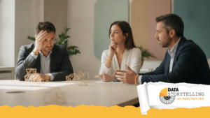 Carico cognitivo nella visualizzazione dei dati: confronto concettuale tra grafico sovraccarico e grafico pulito e leggibile.