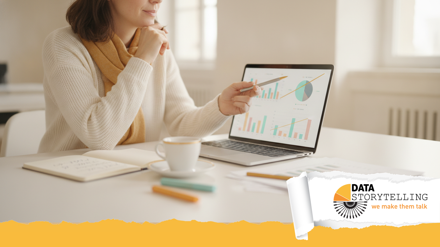 Data analyst e colleghi che collaborano su una dashboard dati, rappresentazione dei ruoli nelle professioni dei dati.
