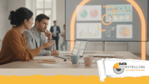 Professionista che trasforma grafici complessi in data storytelling esempi chiari e orientati alla decisione