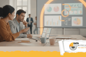 Professionista che trasforma grafici complessi in data storytelling esempi chiari e orientati alla decisione