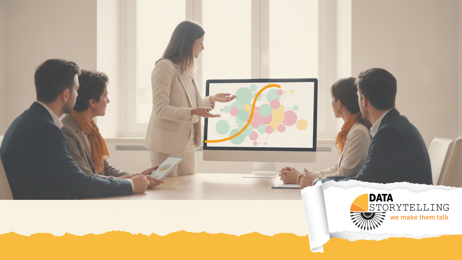 Gerarchia visiva applicata a un grafico: spotlight sull'elemento chiave, contesto degradato in grigio per guidare l'attenzione.