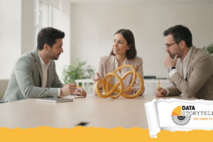 Confronto tra strumenti business intelligence Looker Studio Power BI e Tableau su schermo di analista dati.