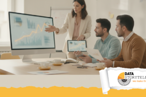 Professionista che esplora una dashboard di data visualization con Tableau, strumento per analisi visuale dei dati.